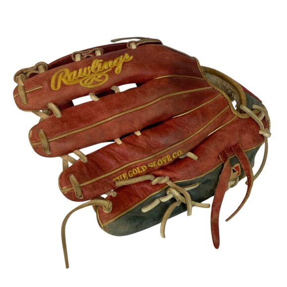 Rawlings Pro Preferred PROSRA13 Baseball Glove 12-3/4 Red Blue Leather 159 RHT - Picture 3 of 8